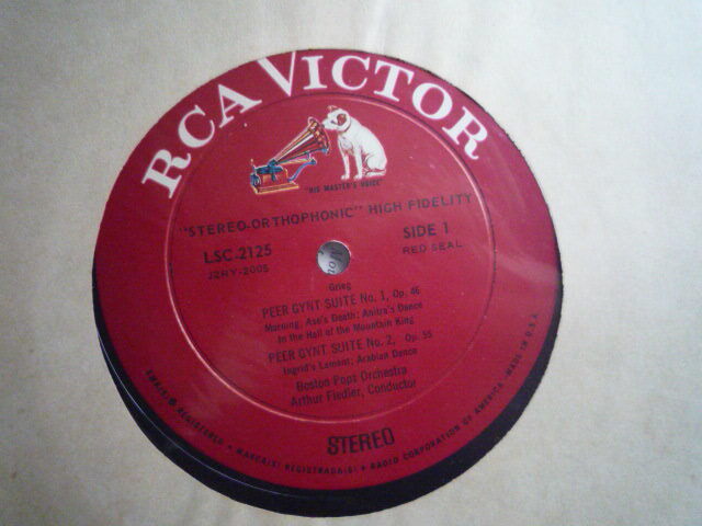 SP69 米RCA盤LP グリーグ/ペール・ギュント組曲1、2番他 フィードラー/ボストン・ポップス/ファレル 白犬_画像3