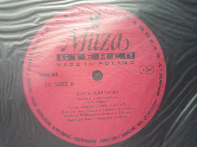 SQ55 ポーランドMUZA盤LP ペルコフスキ/協奏曲 ヴァイオリン、チェロ クルカ、ヤブロンスキー/コルトの画像4