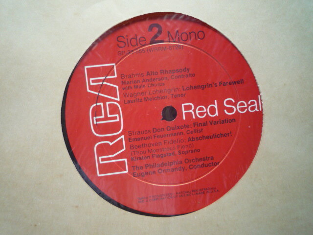 SQ77 米RCA盤LP 管弦楽曲集/クライスラー、ブラームス他 オーマンディ/クライスラー、フォイアーマン他_画像4