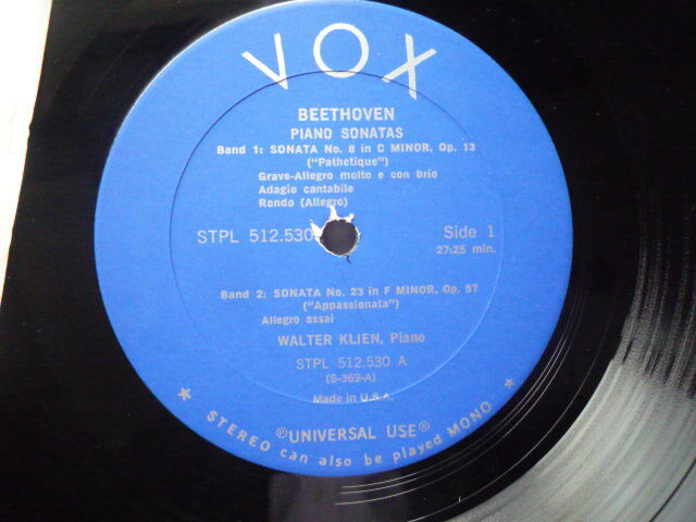 SR88 米VOX盤LP ベートーヴェン/ピアノ・ソナタ8、23、14番 クリーン_画像2