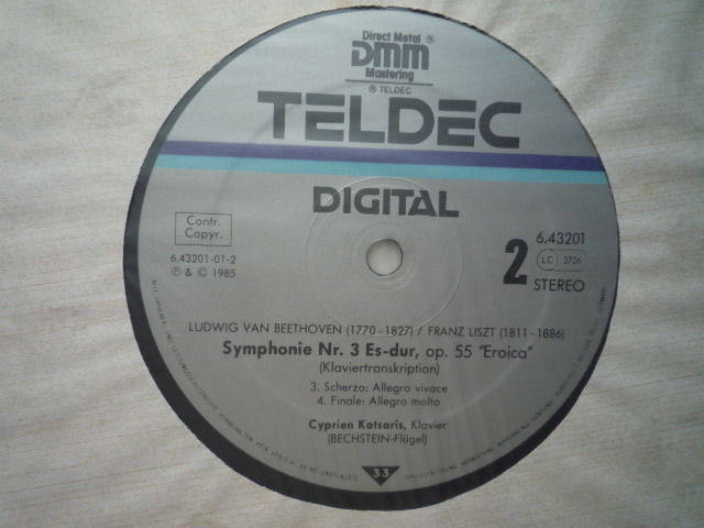 SS12 独TELDEC盤LP ベートーヴェン=リスト/交響曲第3番 カツァリス DIGITAL_画像3