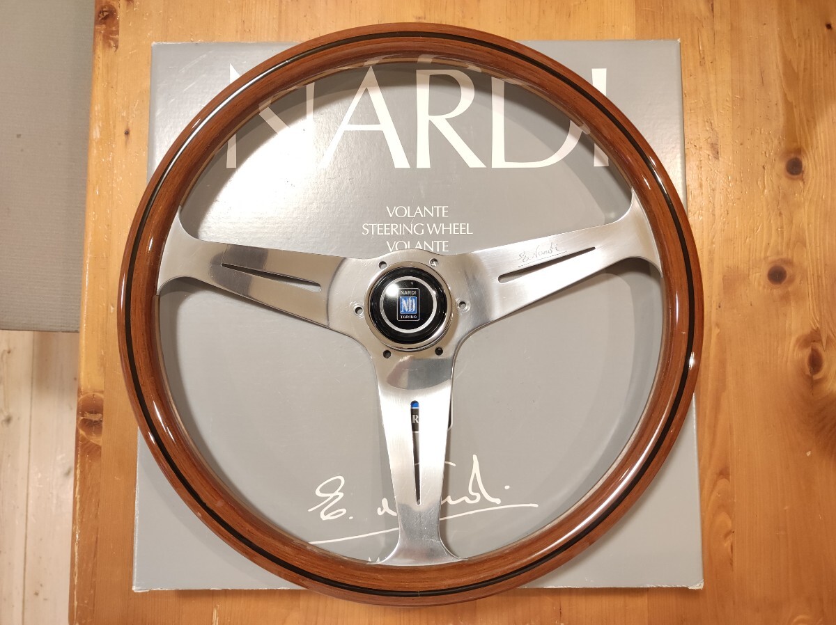 希少 大径 39パイ ナルディ NARDI クラシック ウッド ステアリング ホーンボタン 付き ビンテージ ランクル等に_画像1