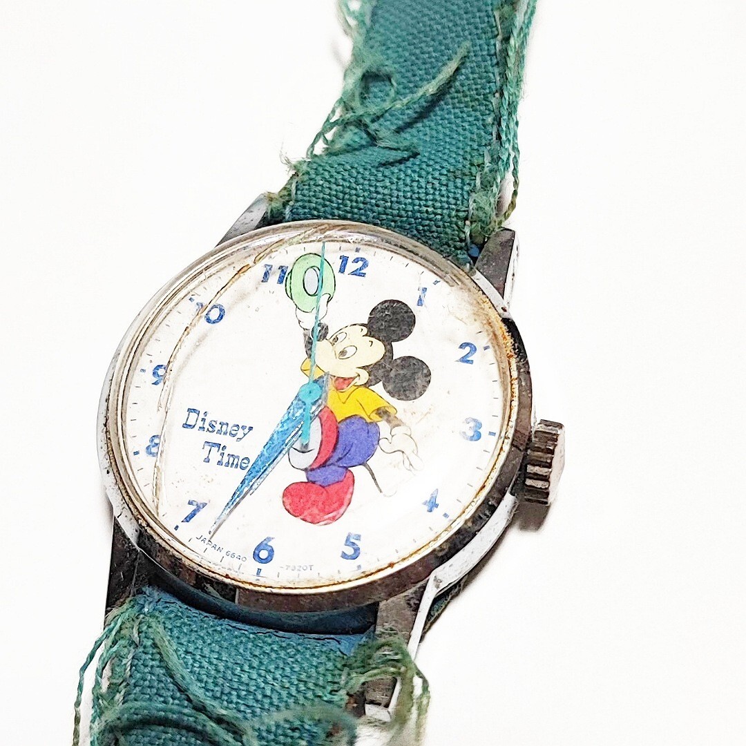 SEIKO DISNEY TIME セイコー ディズニータイム 6640-7970 ミッキーマウス メンズレディースキッズ腕時計 手巻き ジャンク a853の画像1