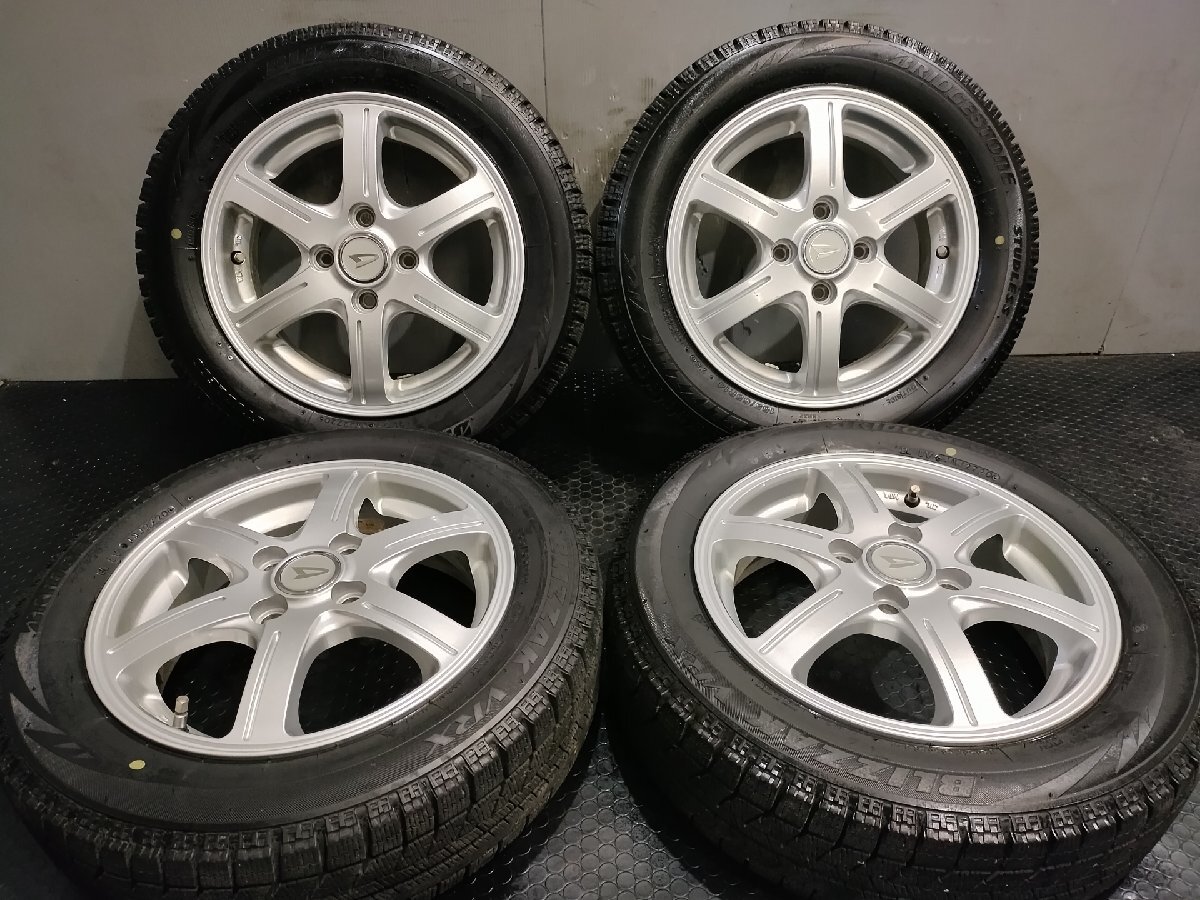 【BS BLIZZAK VRX 155/65R14】スタッドレス【ダイハツ 純正OPホイール GR6 14インチ 4.5J4HPCD100+45】20年製 バリ溝 ムーヴ等　(VTH934)_画像1