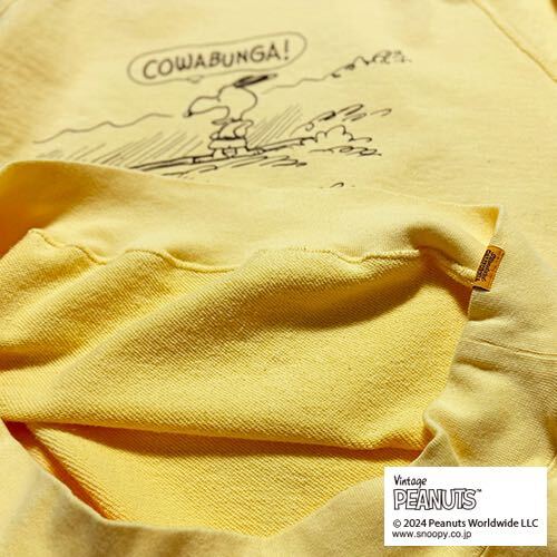 STANDARD CALIFORNIA/スタンダード カリフォルニア SNOOPY × SD Cowabunga Crew Sweat yellow XL 未使用 スウェット _画像7