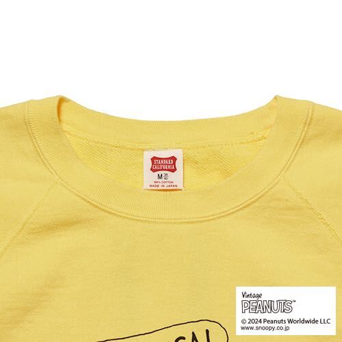 STANDARD CALIFORNIA/スタンダード カリフォルニア SNOOPY × SD Cowabunga Crew Sweat yellow XL 未使用 スウェット _画像6