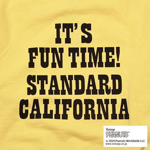 STANDARD CALIFORNIA/スタンダード カリフォルニア SNOOPY × SD Cowabunga Crew Sweat yellow XL 未使用 スウェット _画像4