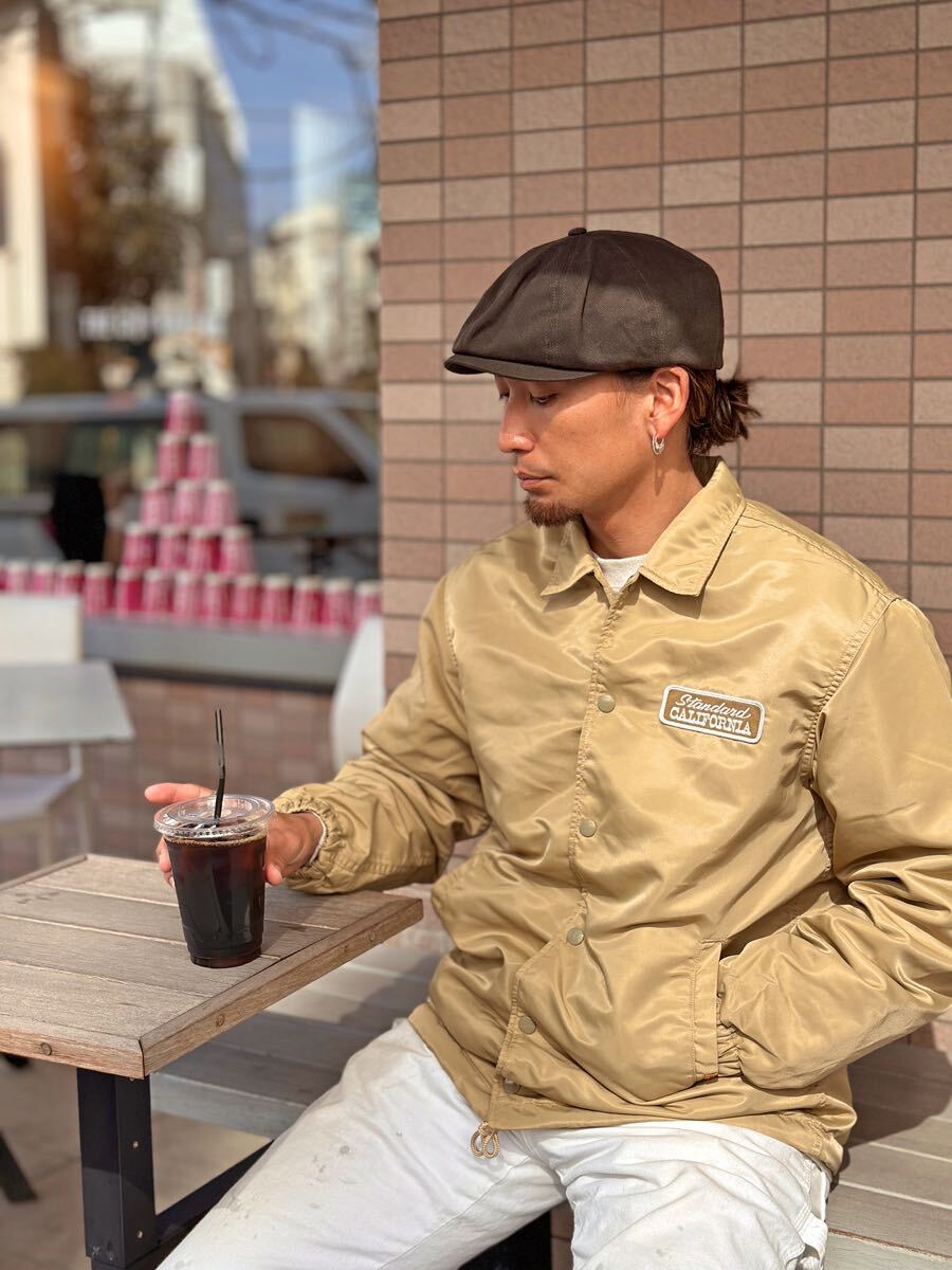 スタンダードカリフォルニア/StandardCalifornia SD Logo Patch Coach Jacket -Official Store Limited beige XL 限定 コーチジャケット の画像2