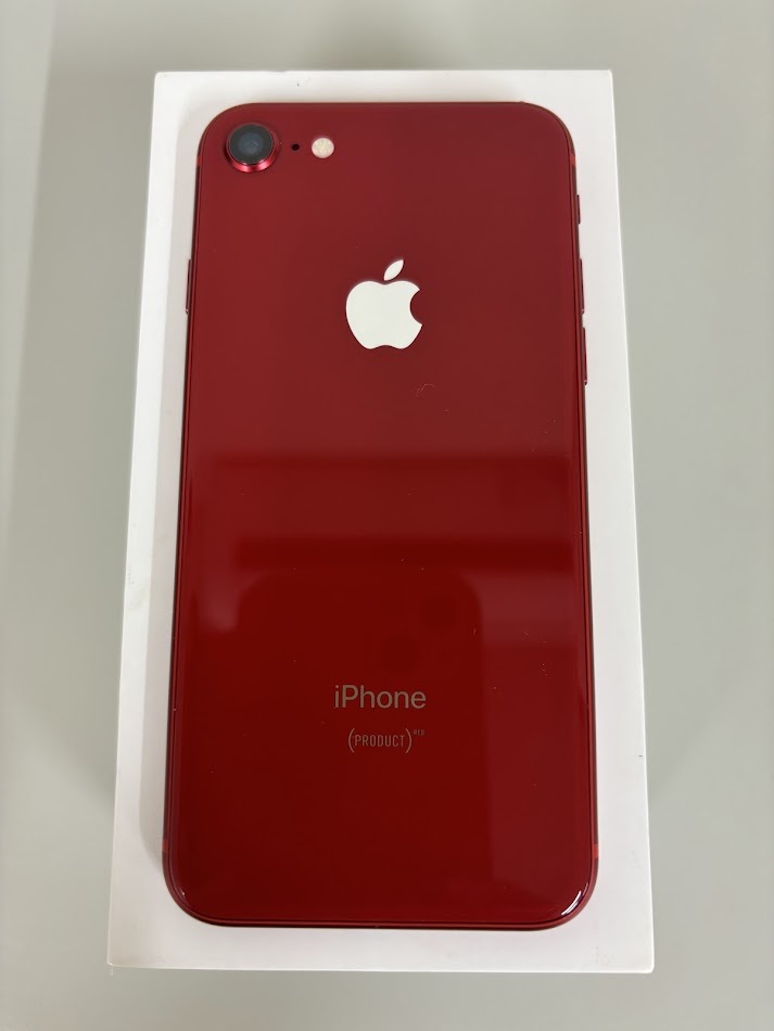 iPhone8　中古　ジャンク品　アクティベーションロック　画面割れ　箱付　256GB　RED　赤_画像1