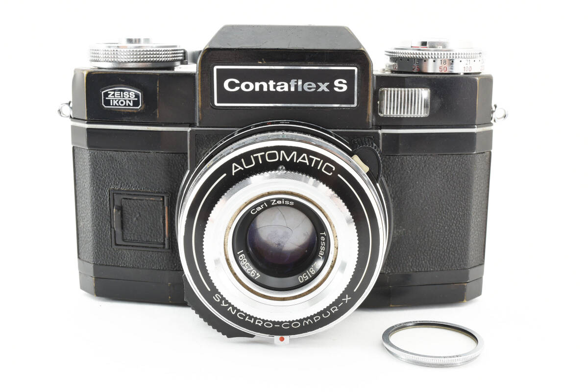 ★希少品★ツァイスイコン Zeissikon Contaflex S ブラック Carl Zeiss Tessar 50mm F2.8 フィルムカメラ★　R4903#500_画像1