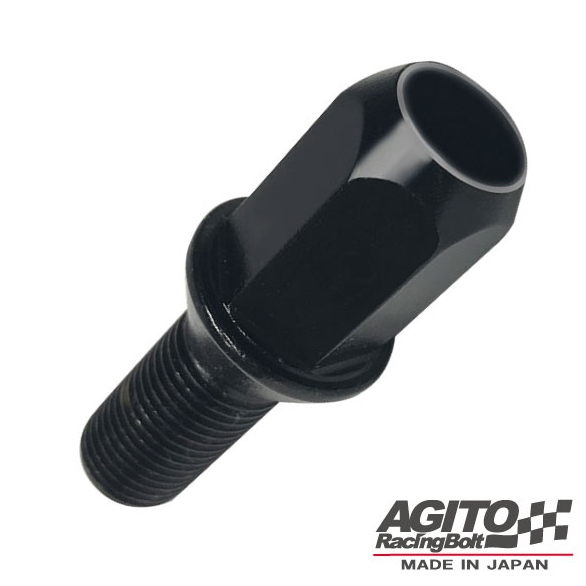 【20本セット】AGITO レーシングボルト 17HEX M14xP1.25 首下28mm 60°テーパー座 クロモリ /ブラック BMW MINI_画像1