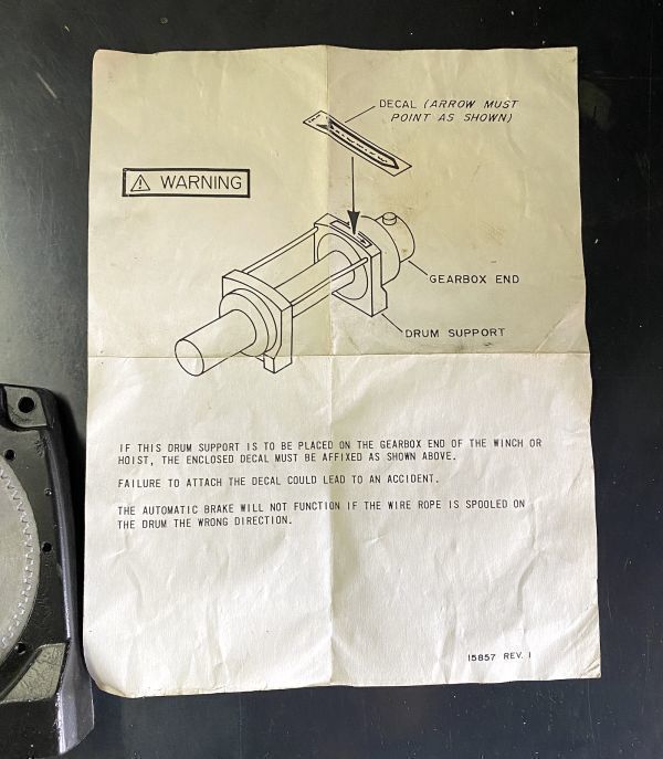 WARN ウインチ部品 ドラムサポート　未使用　M8000 XD9000　[検索用：プレート ブレーキ Drum Support M6000 25986]_画像4
