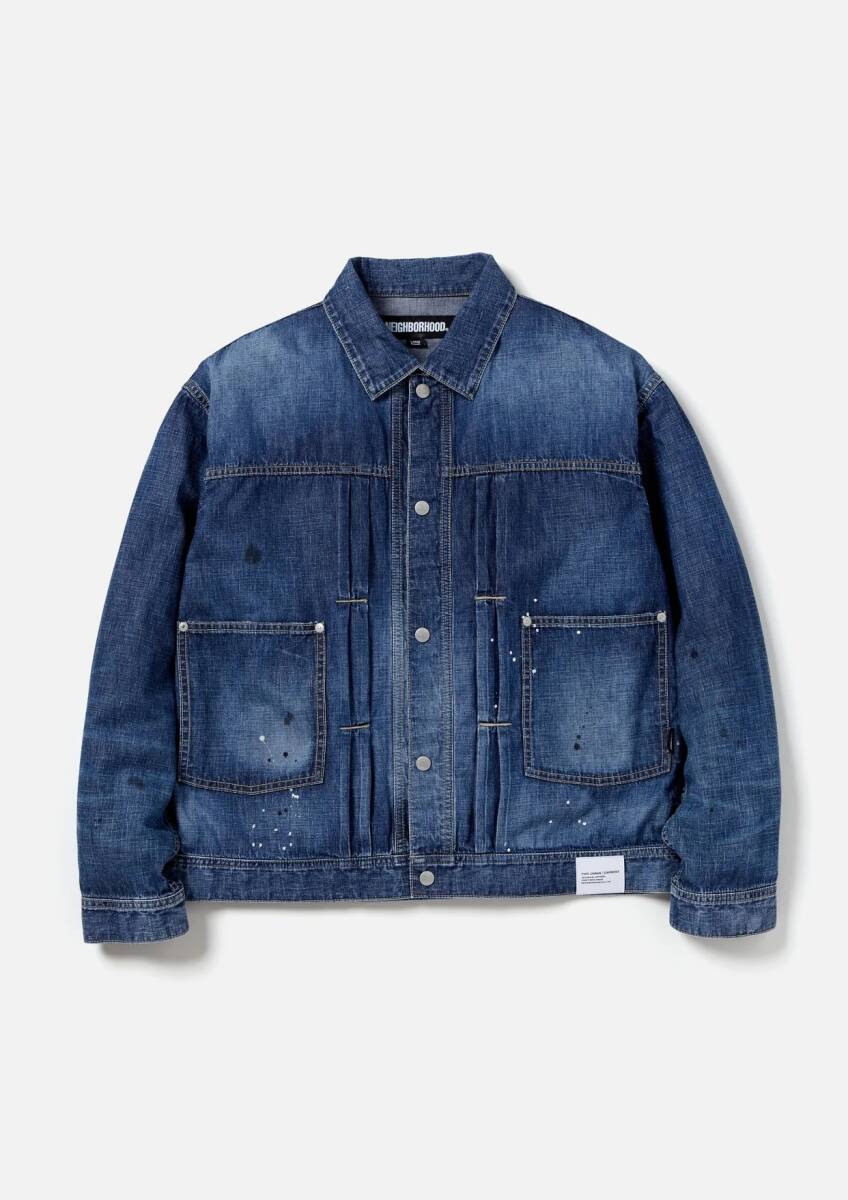 NEIGHBORHOOD WASHED LIGHTWEIGHT DENIM JACKET INDIGO XL ハンガー付き / ネイバーフッド デニム ジャケット 241SPNH-JKM04 2024SS 24SSの画像1