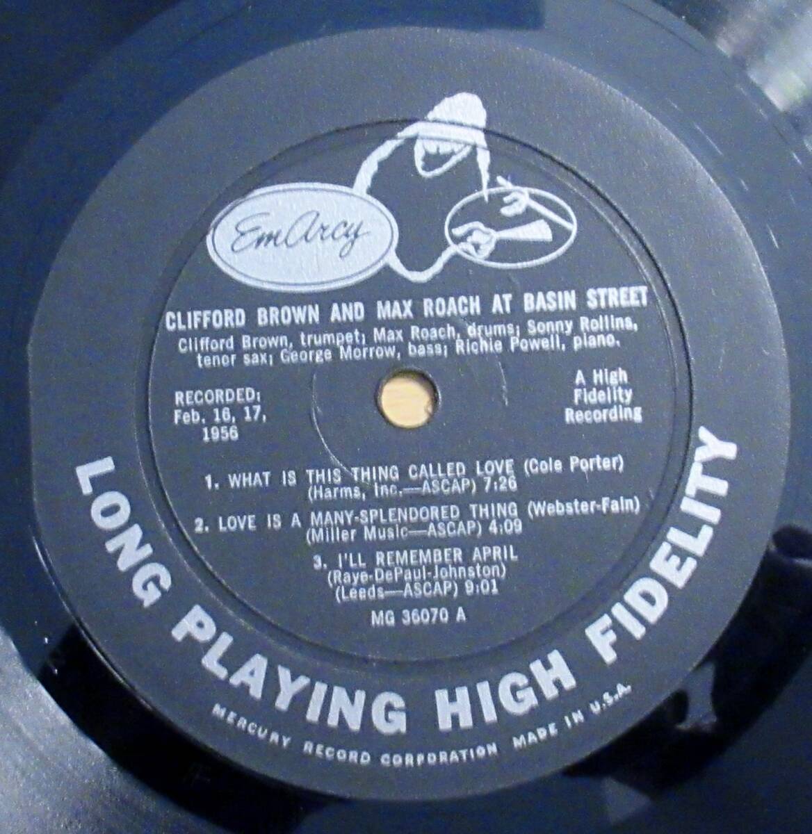 レコード〈 LP〉クリフォード・ブラウン&マックス・ローチ（Clifford Brown And Max Roach） At Basin Street の画像4