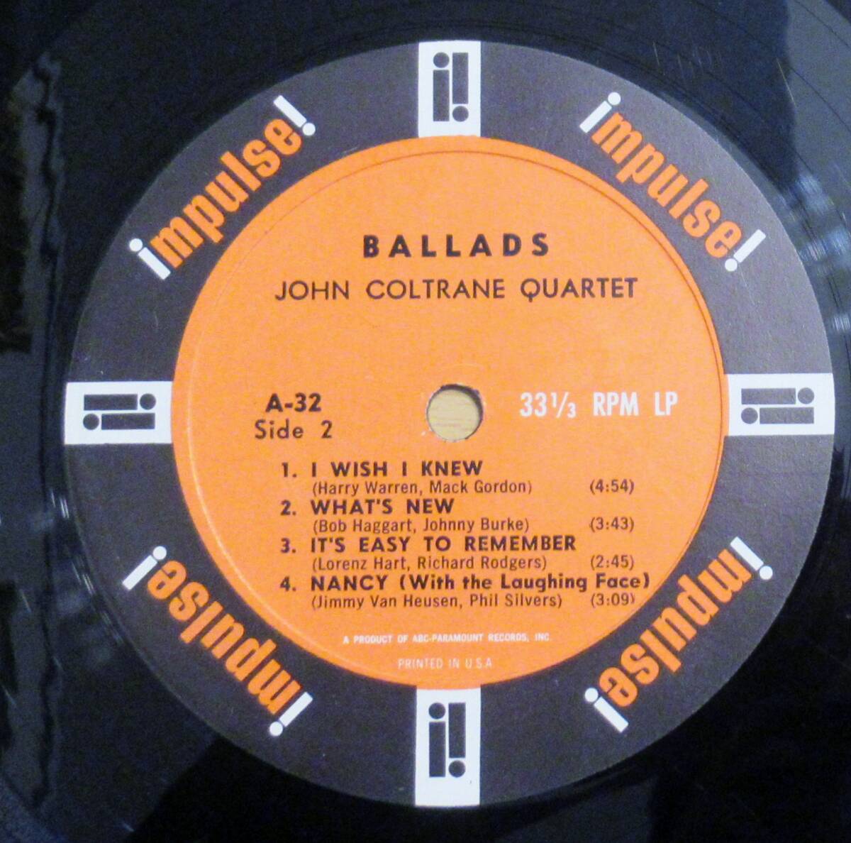 レコード〈 LP〉ジョン・コルトレーン・カルテット（JOHN COLTRANE) BALLADS_画像4