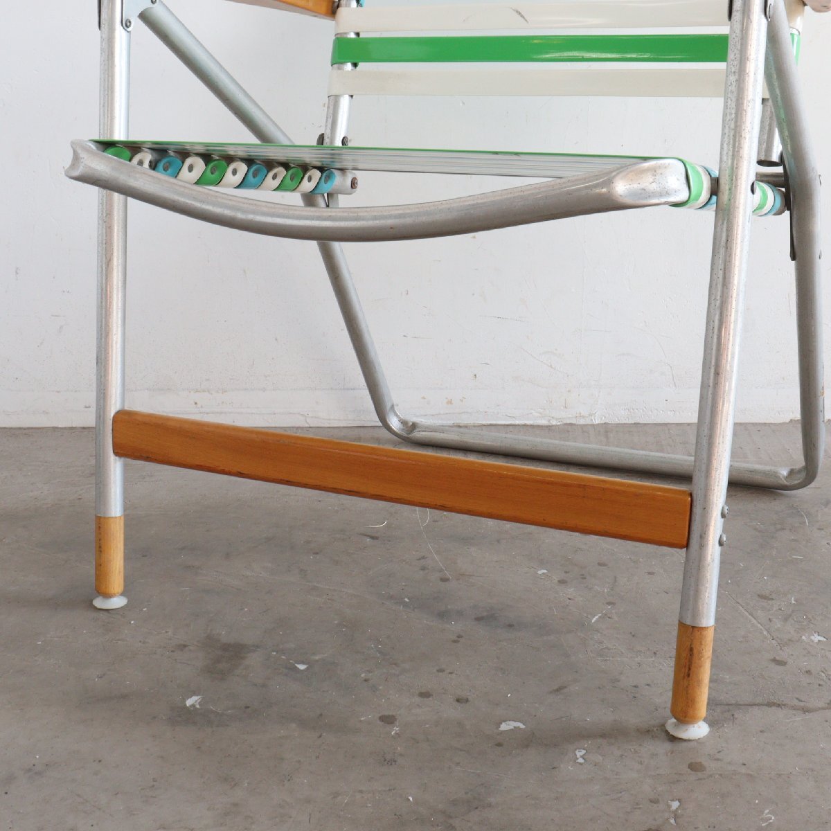 1960s-70s アメリカ ヴィンテージ ビーチチェア ローンチェア / 折り畳み フォールディング アウトドア キャンプ USA 椅子 #602-30-101-97_画像6