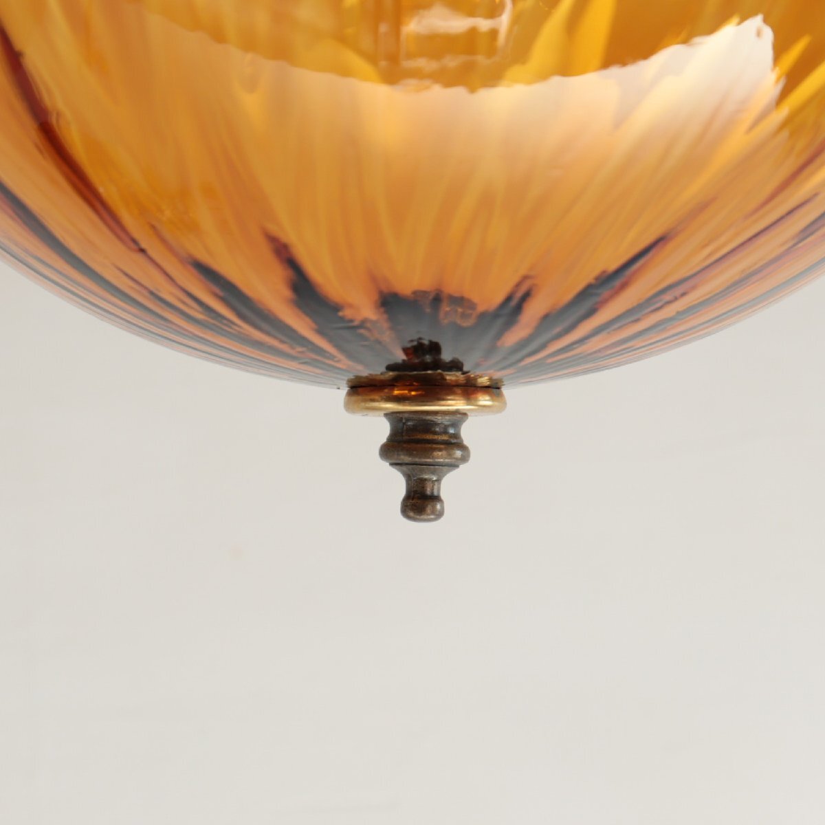 ヴィンテージ アンバーガラス ペンダントライト / アメリカ アンティーク 吊り下げランプ カフェ 照明 シーリング#506-45-412_画像6