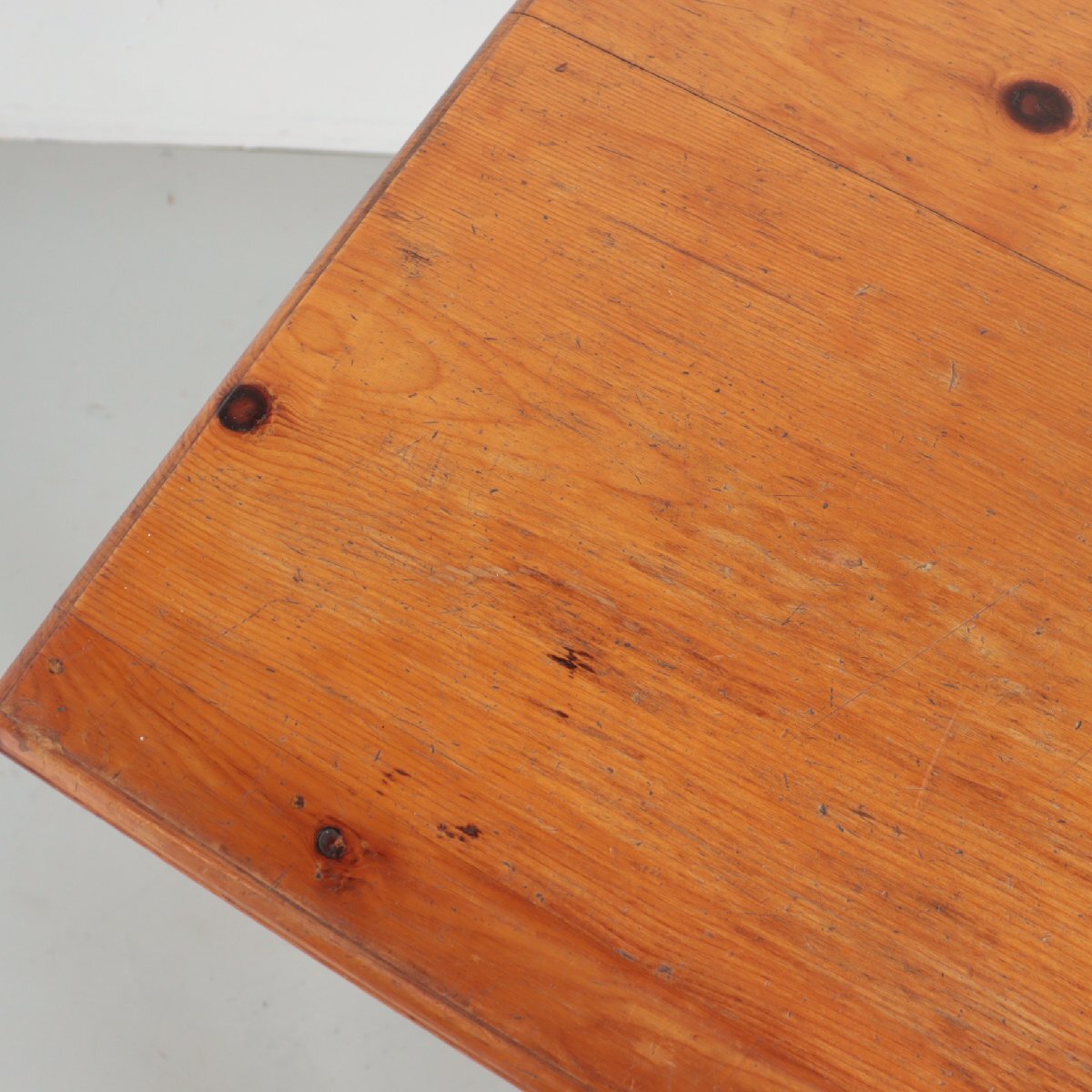 ヴィンテージ パイン ダイニングテーブル デスク / アメリカ USA アンティーク 木製 オールドパイン 机 店舗什器 家具 #502-282-553_画像3