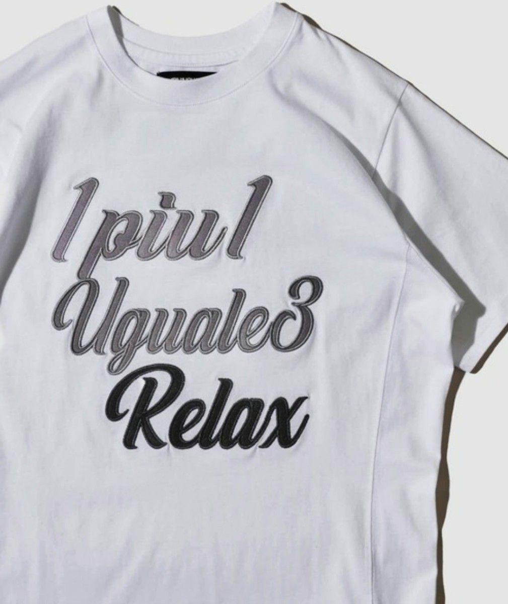 【新品未開封】1PIU1UGUALE3 RELAX 白 刺繍ロゴ半袖Tシャツ グラフィックプリントTシャツ Lサイズ