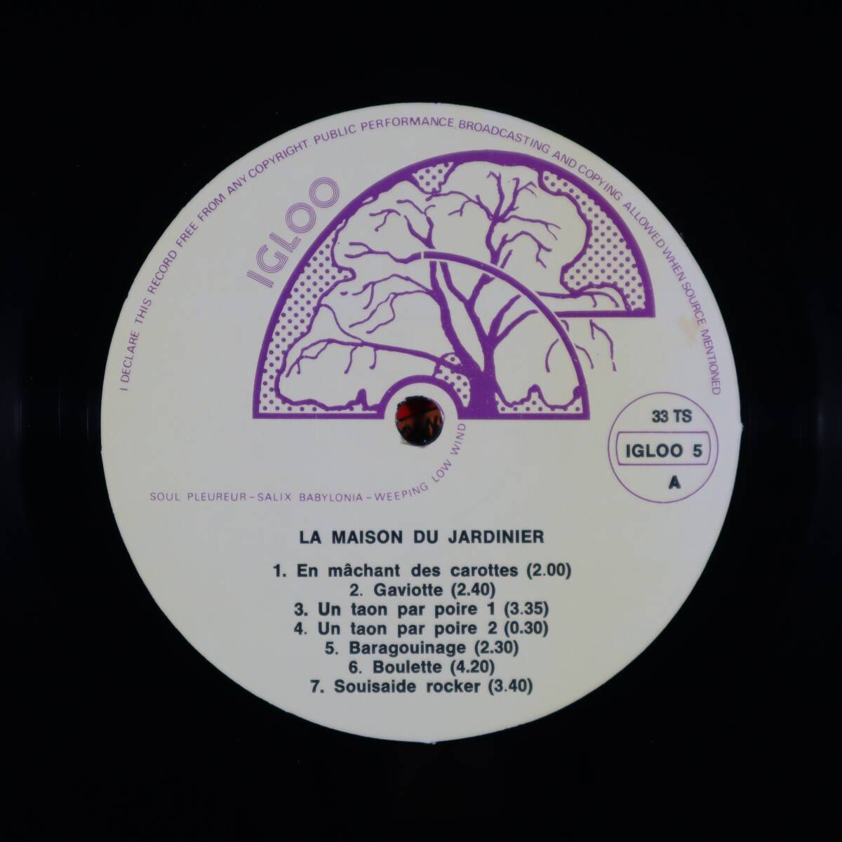 欧Orig * LA MAISON DU JARDINIER * same * BEL Igloo 1980年 箱庭 Avant Pop ジャズ・ロック 準美品!! の画像3