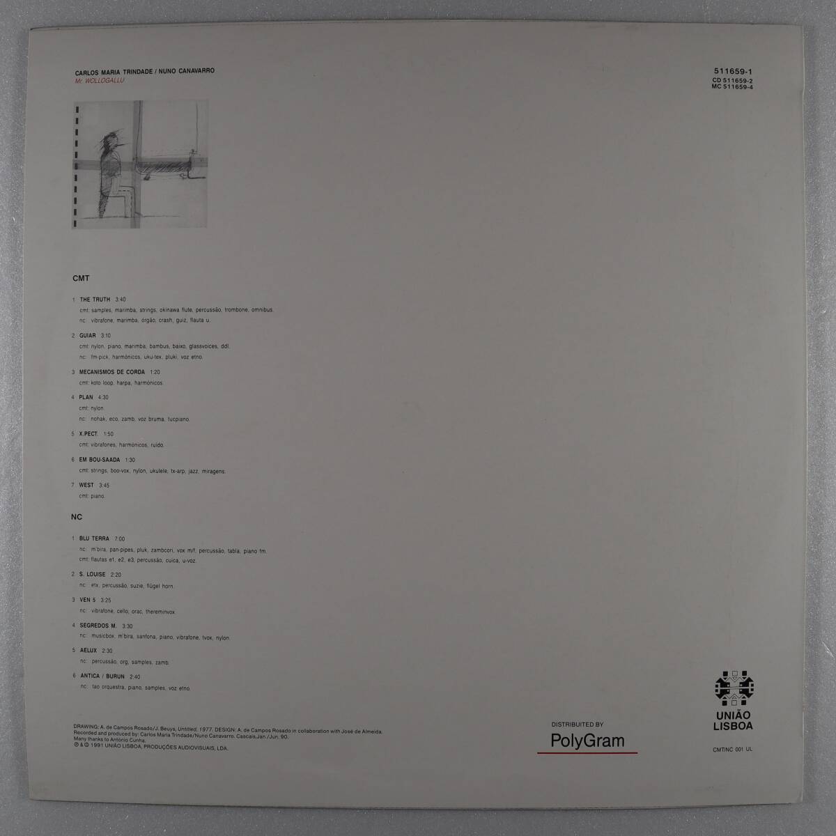 欧Orig * CARLOS MARIA TRINDADE/NUNO CANAVARRO * Mr. Wollogallu * POR Uniao Lisboa 1991年 音響系アンビエント抽象的New Age 美品!!の画像2