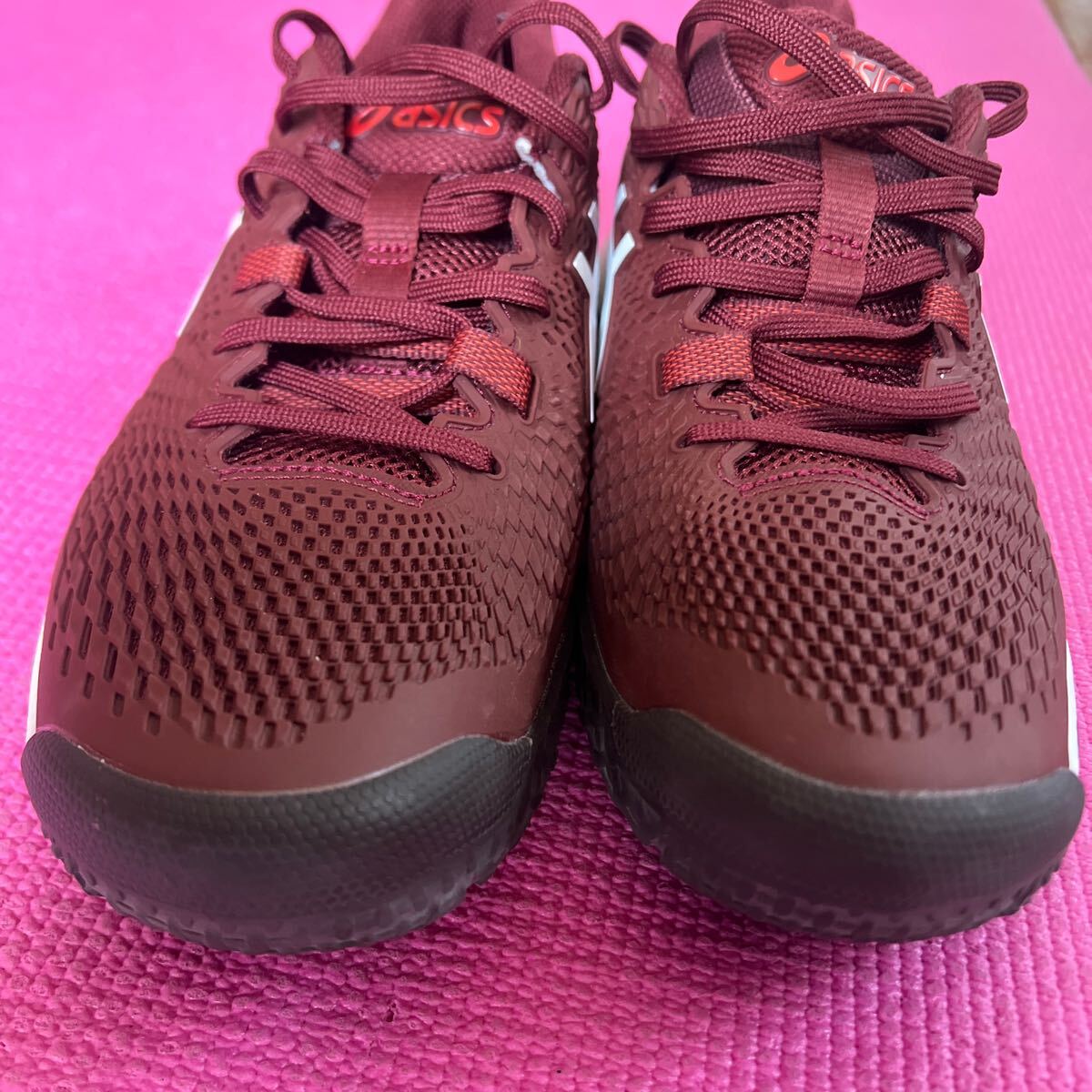 ◆asics アシックス 1041A377 GEL-RESOLUTION9 オムニ・クレーコート用テニスシューズ 26.5㎝ ダークブラウン USED美品◆1回使用のみの画像8