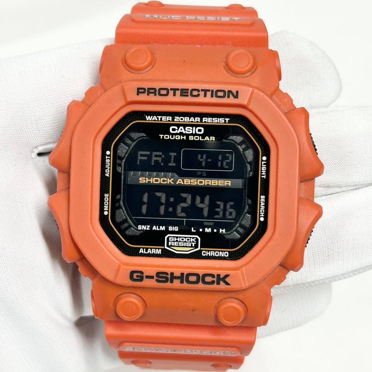 【1円スタート！！】カシオ GX-56 ジーショック レッド オレンジ ソーラー 51mm デジタル 腕時計 CASIO G-SHOCK ビッグサイズ