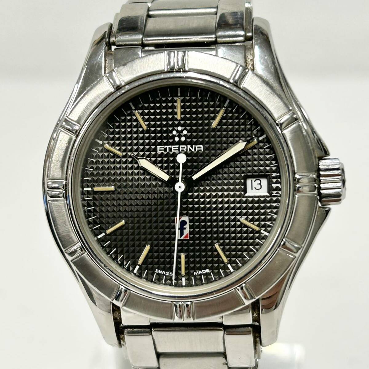 [1 jpy start!!] Eterna 1406.41 pini mf. Lee na limitated model Date double name gray face 39mm ETERNA Pininfarina