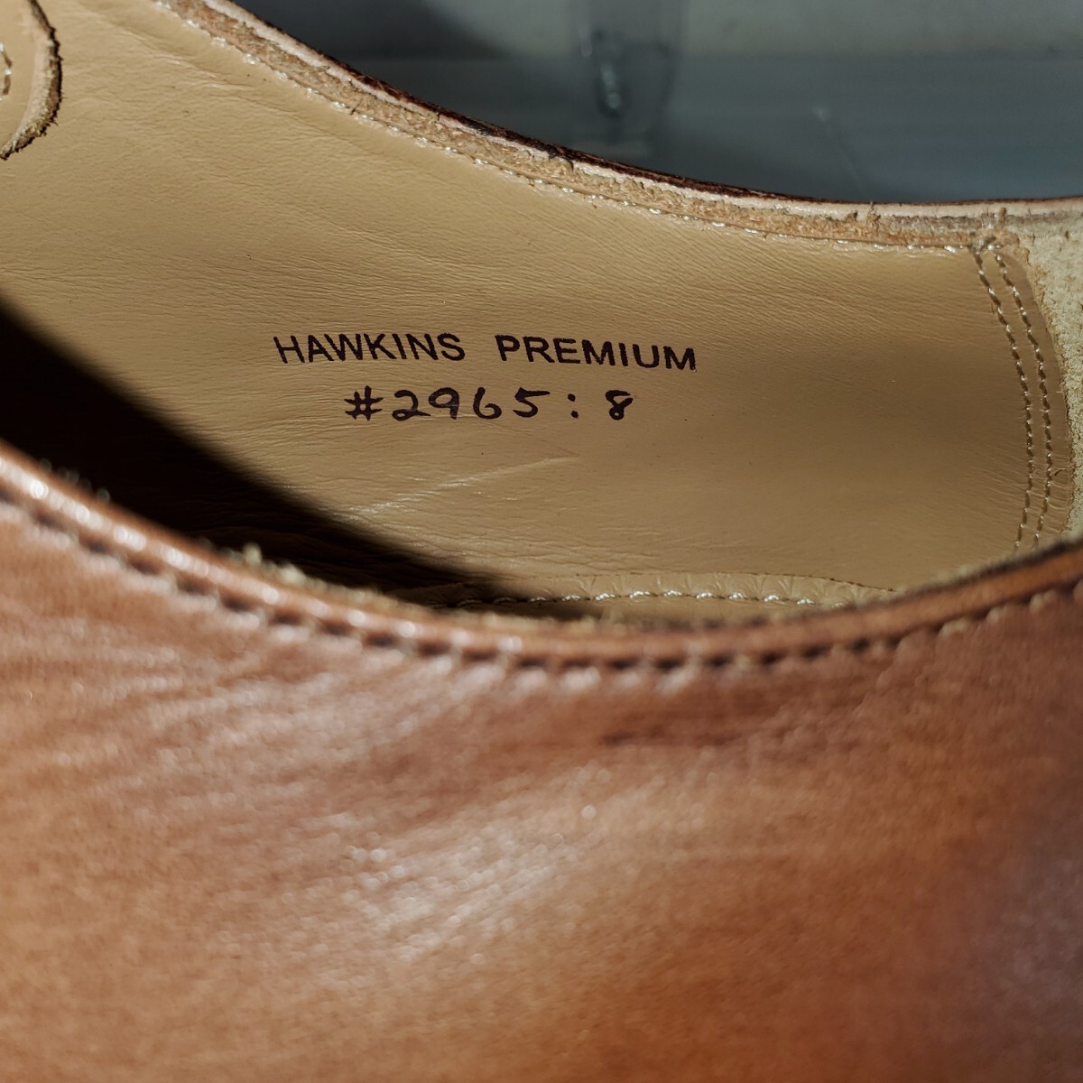 新品同様◆HAWKINS PREMIUM ホーキンスプレミアム 2965 本革レザー ビジネスシューズ スワールトゥ メンズ(8■26.0cm)ブラウン 茶色の画像7