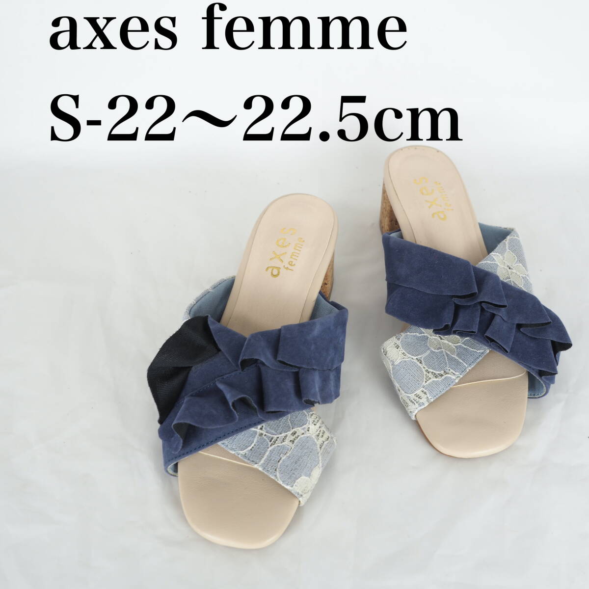 MK5804*axes femme*アクシーズファム*レディースサンダル*S-22〜22.5cm*ネイビー系_画像1