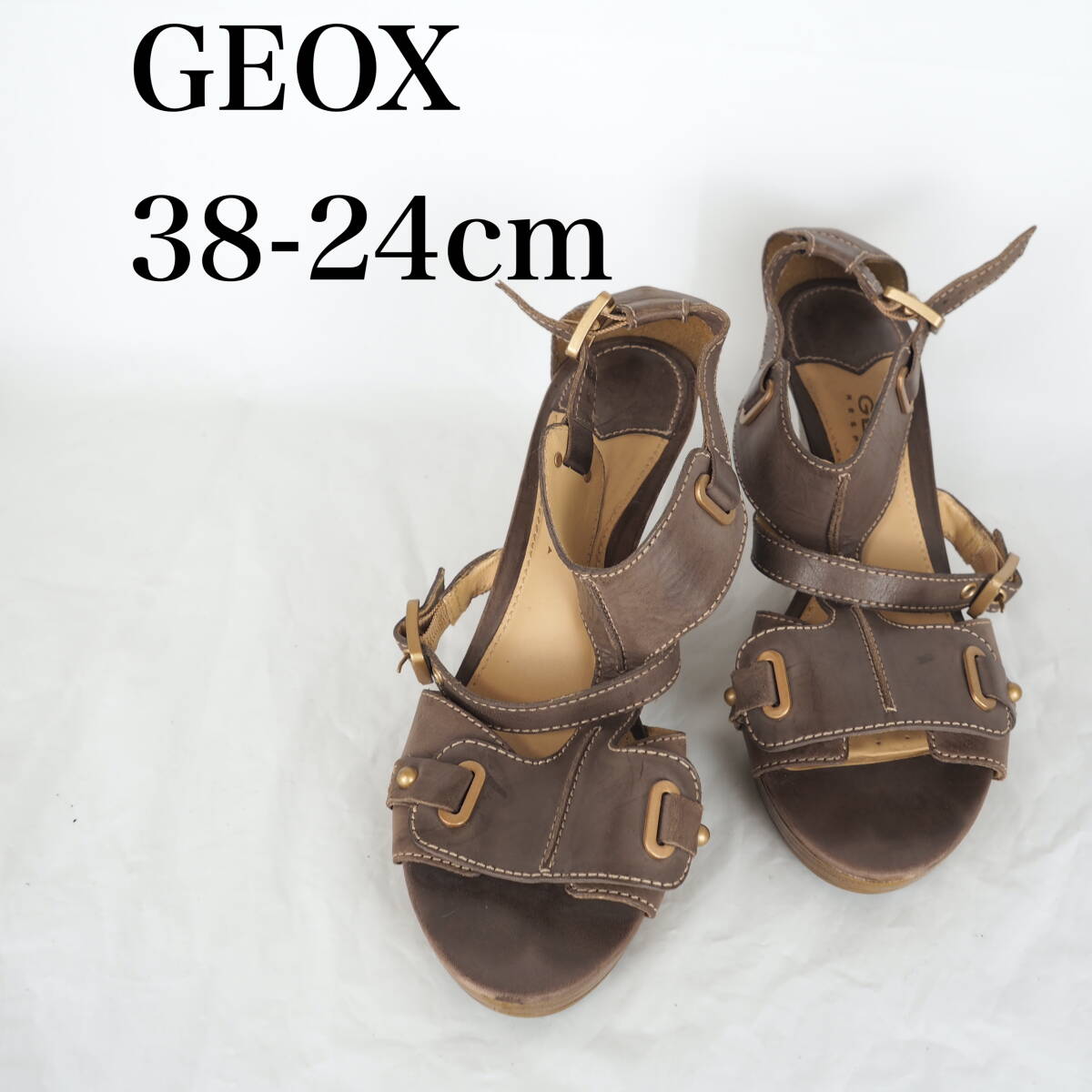 MK6057*GEOX*ジェオックス*レディースサンダル*38-24cm*茶_画像1