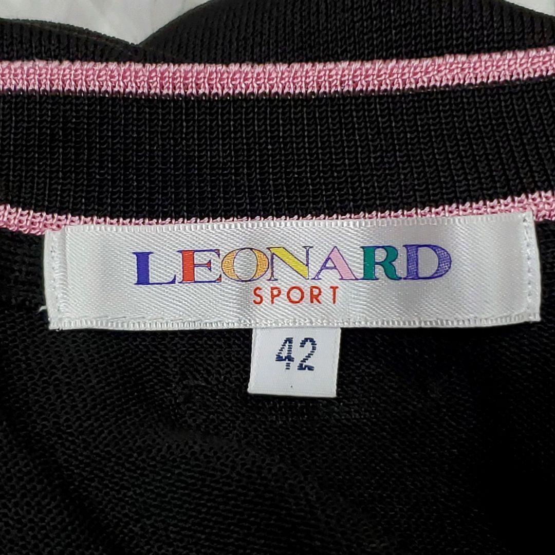 数回使用 XL レオナールスポーツ 半袖 カットソー 黒 花柄 ストロベリー 大きいサイズ LEONARD SPORT トップス Tシャツ フラワー いちご_画像9