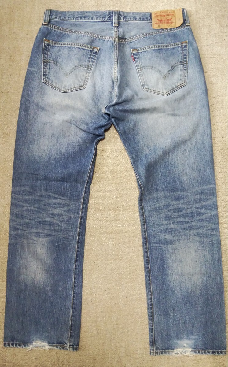 ◎夏先取り◎超美品◎雰囲気抜群◎ビッグサイズ◎Levi'sリーバイス00501 USEDクラッシュ加工デニム W36(94cm) トルコ製 501XX_画像2