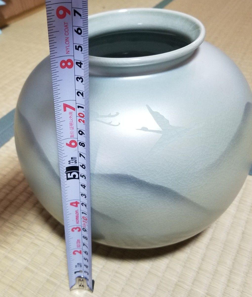 【即日発送】 九谷焼花瓶　高さ24cm　幅22cm　新品未使用　 壺　91