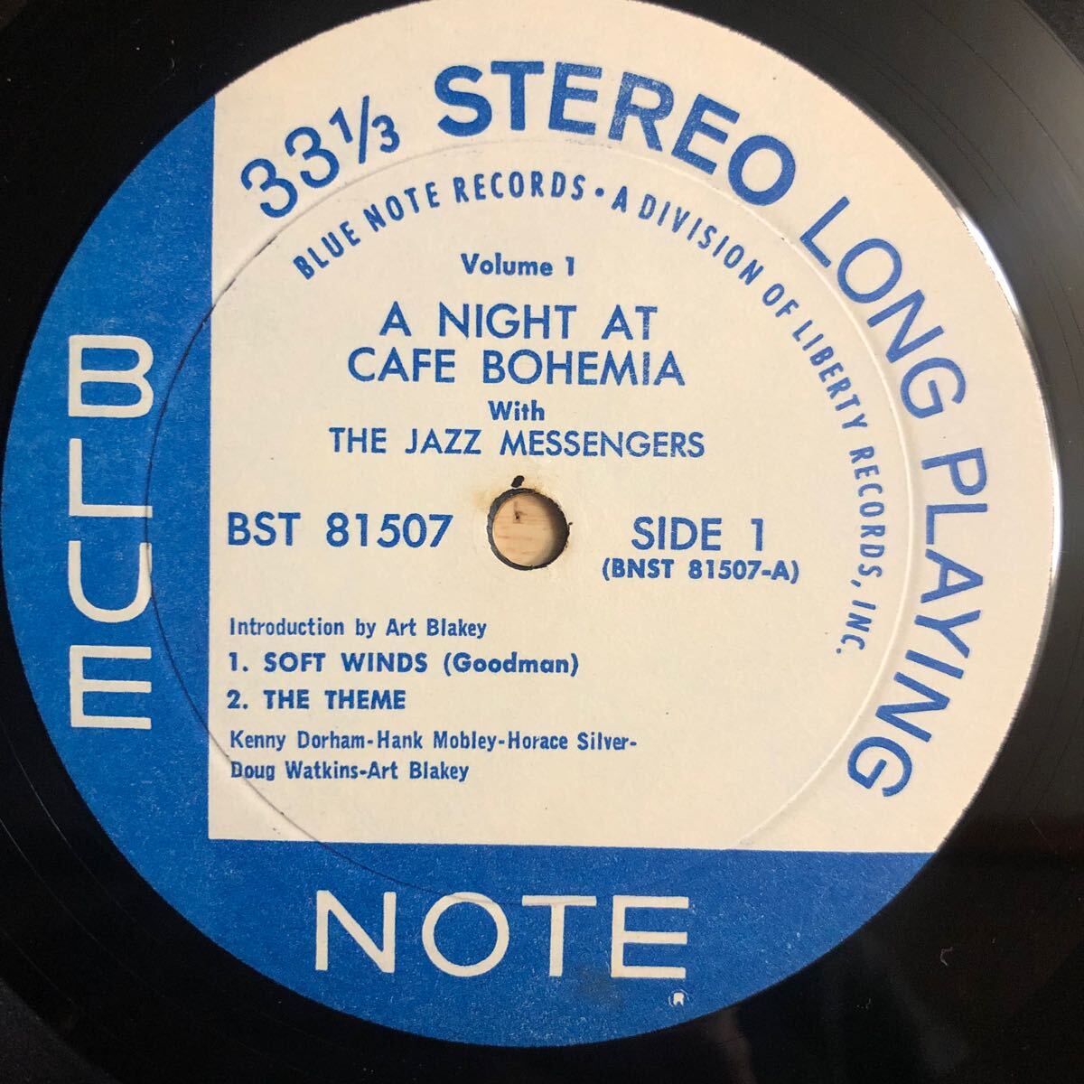 LP ART BLAKEY & THE JAZZ MESSENGERS/AT THE CAFE BOHEMIA VOLUME 1[US盤:'66年PRESS:青白LIBERTYラベル:BLUE NOTE BST-81507:CS付き]_画像4