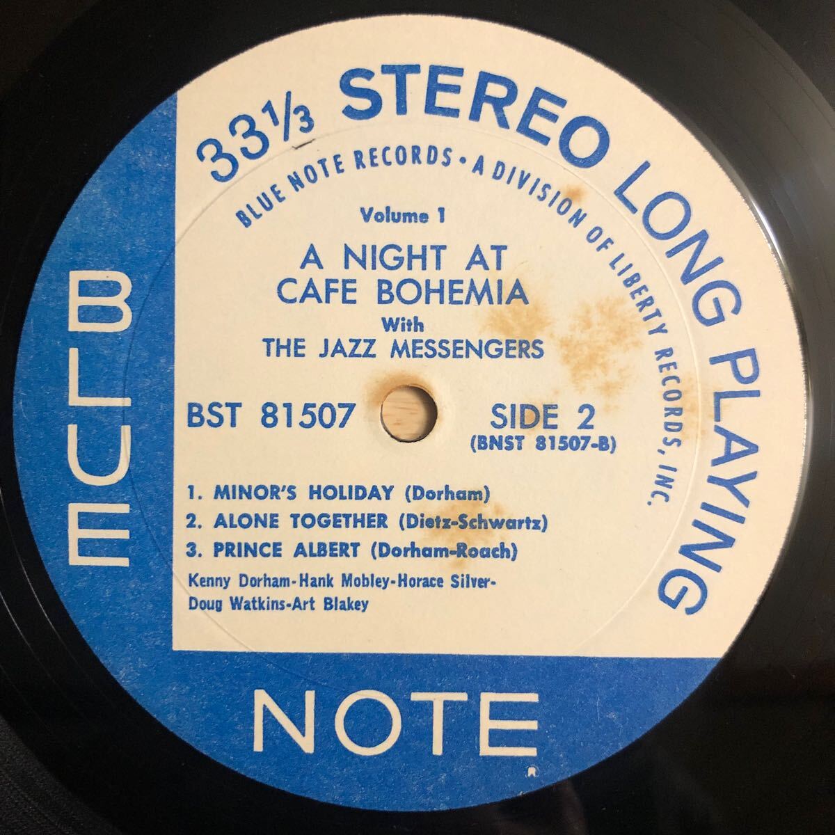 LP ART BLAKEY & THE JAZZ MESSENGERS/AT THE CAFE BOHEMIA VOLUME 1[US盤:'66年PRESS:青白LIBERTYラベル:BLUE NOTE BST-81507:CS付き]_画像5