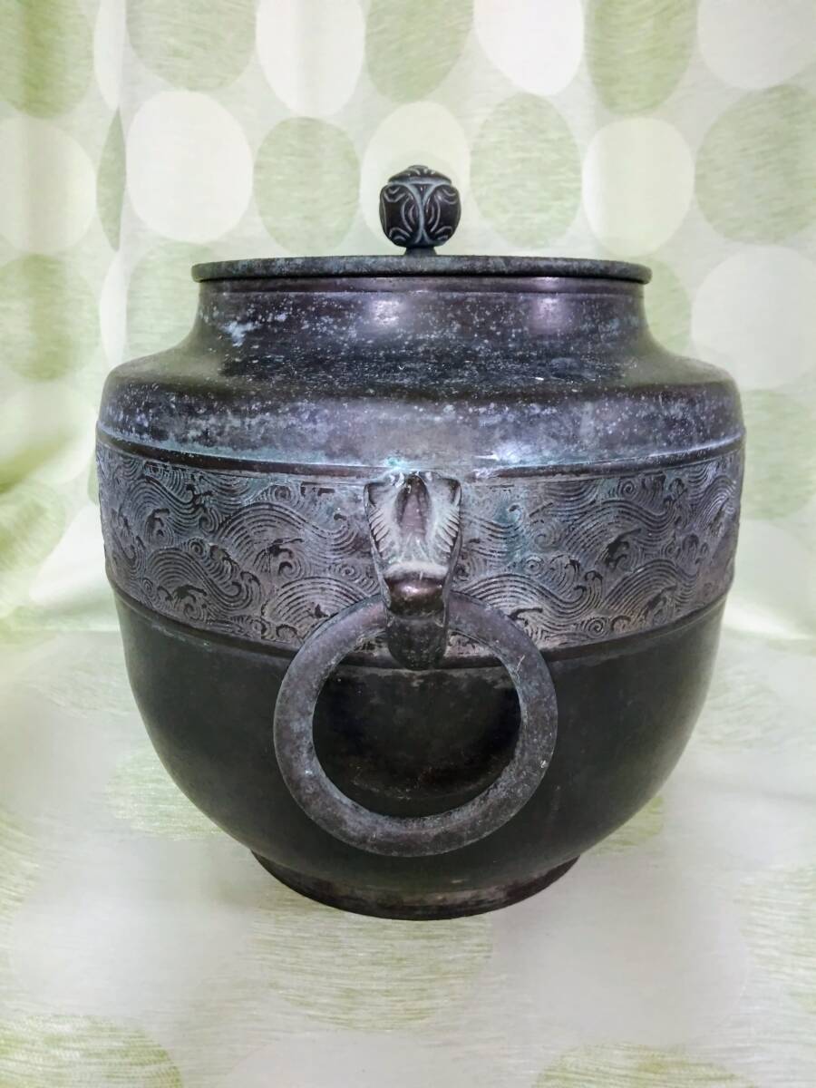 茶道具 真鍮製 火消し壺 炭入れ 炭壺 灰入れ 菓子鉢の画像2