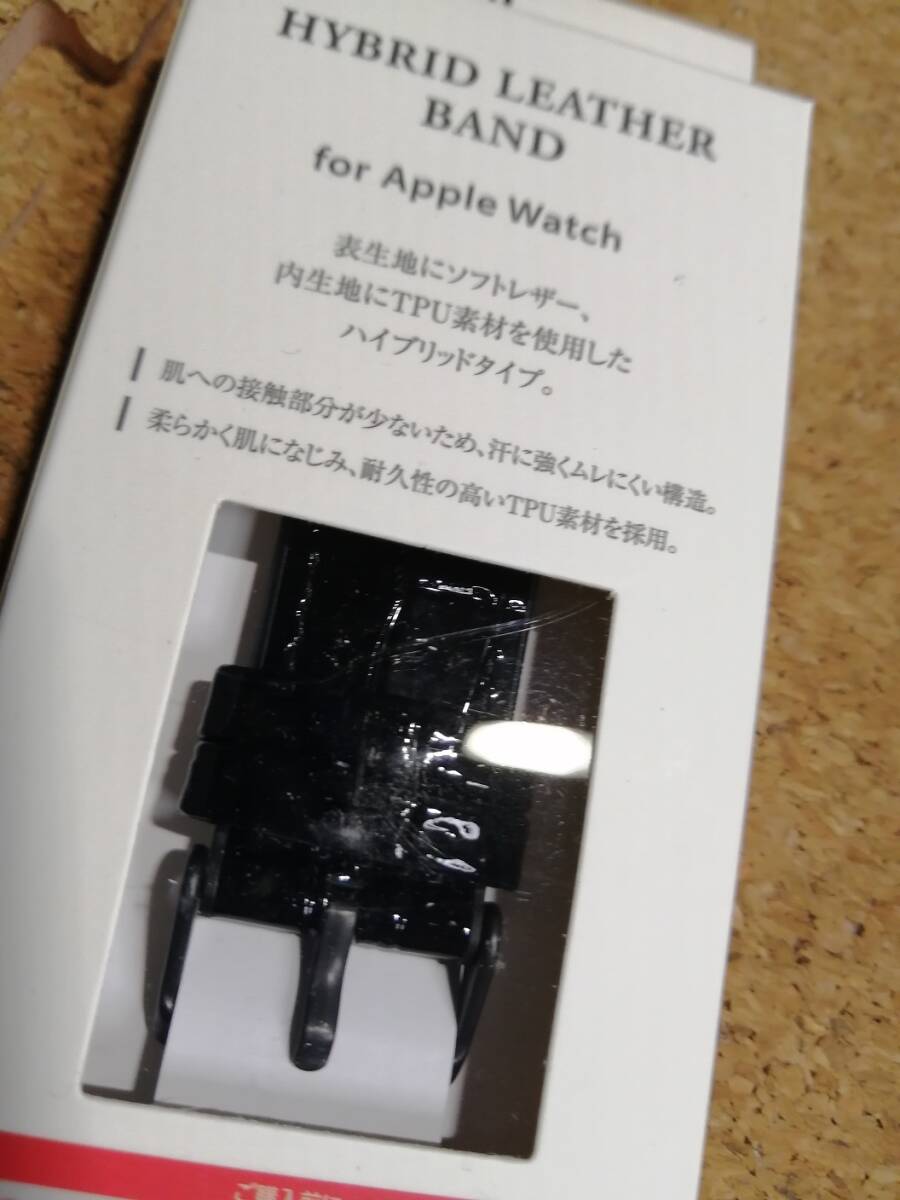 【4本】エレコム Apple Watch ハイブリッド ソフトレザー バンド アップルウォッチ 41 40 38 mm ブラック AW-41BDLHVCRB 4549550269872 _画像6