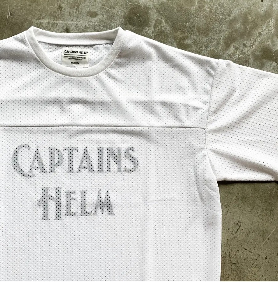 白L キャプテンズヘルム CAPTAINS HELM DOUBLE MESH FOOTBALL TEE ダブルメッシュ フットボール Tシャツ 63_画像3