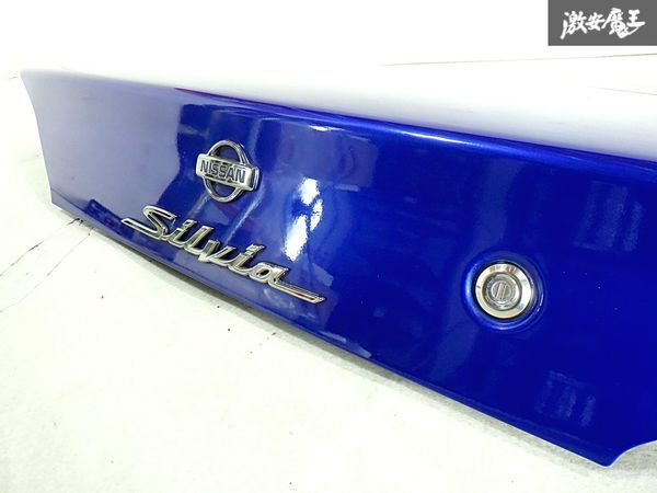 ★穴無し!!★ 売り切り!! 日産 純正 S15 シルビア ノーマル トランク リッド フード スチール 青 TV3 ブリリアントブルー 外装 即納 棚D_画像2