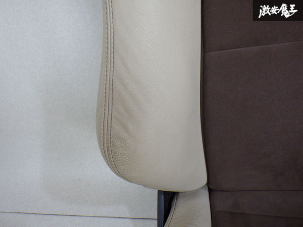 ★売り切り★ 張り替え品 RECARO レカロ SR-3 汎用 セミバケット セミバケ シート 底止め 左右セット 2脚 アイボリー×ブラウン 即納 棚N-2の画像3