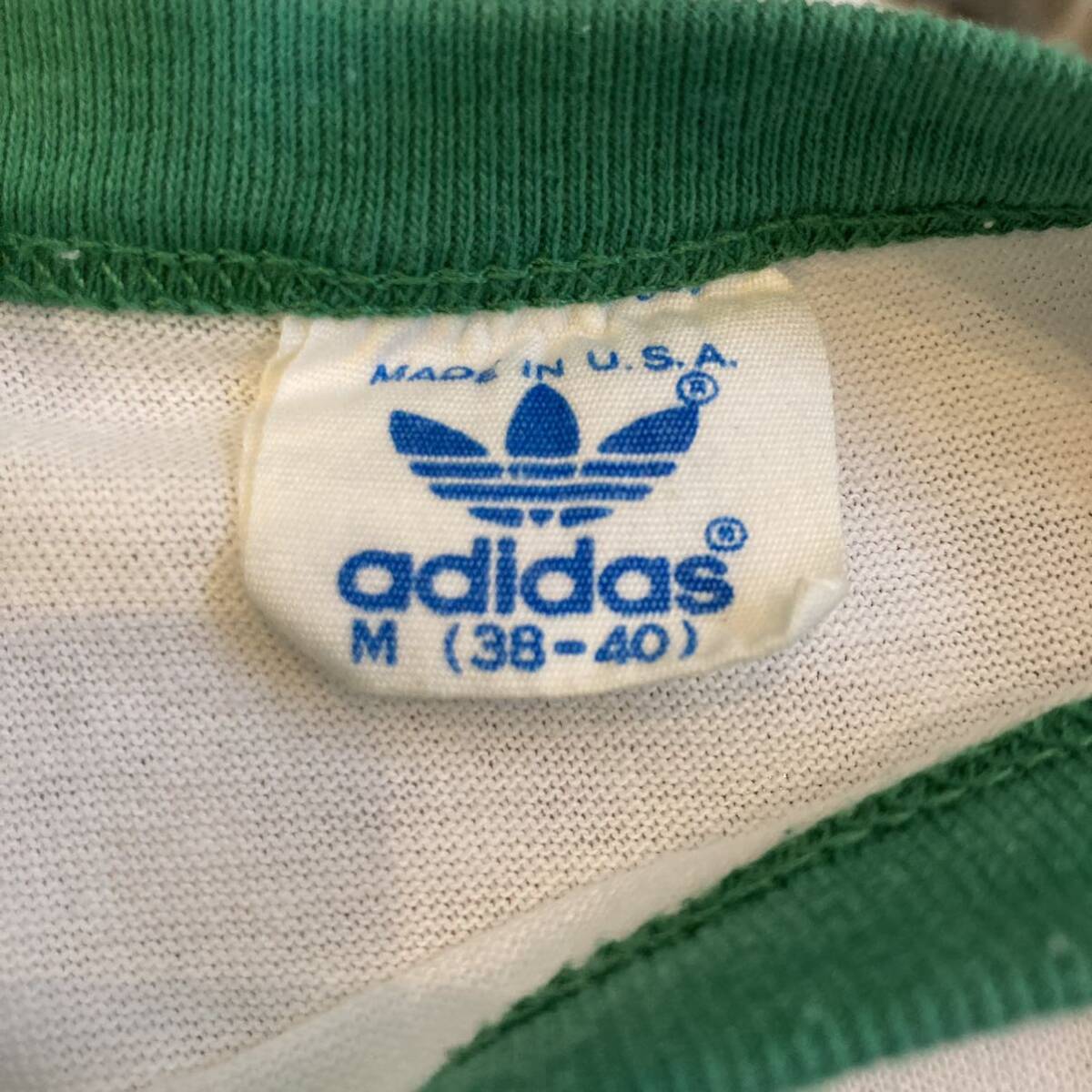 USA製 adidas Tee vintage Tシャツ 中古 M レインボー アディダス ロゴ トレフォイル ビンテージ マルチの画像4