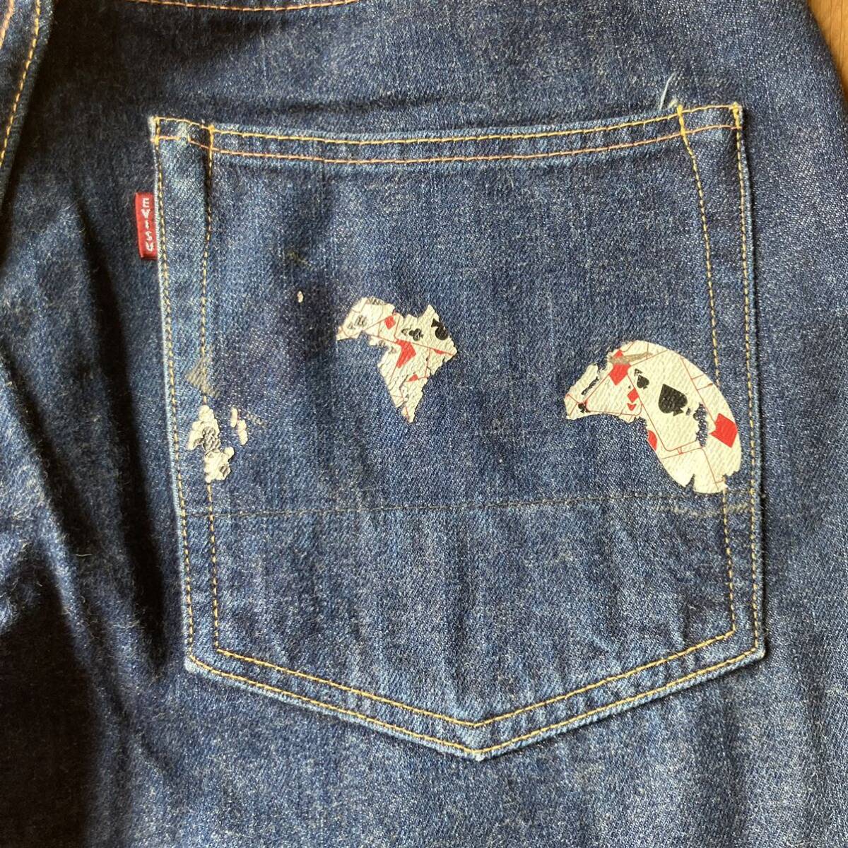 evisu 2001 中古 33×35 トランプ エヴィス 501XX 大人気 デニムパンツ ジーンズ_画像2