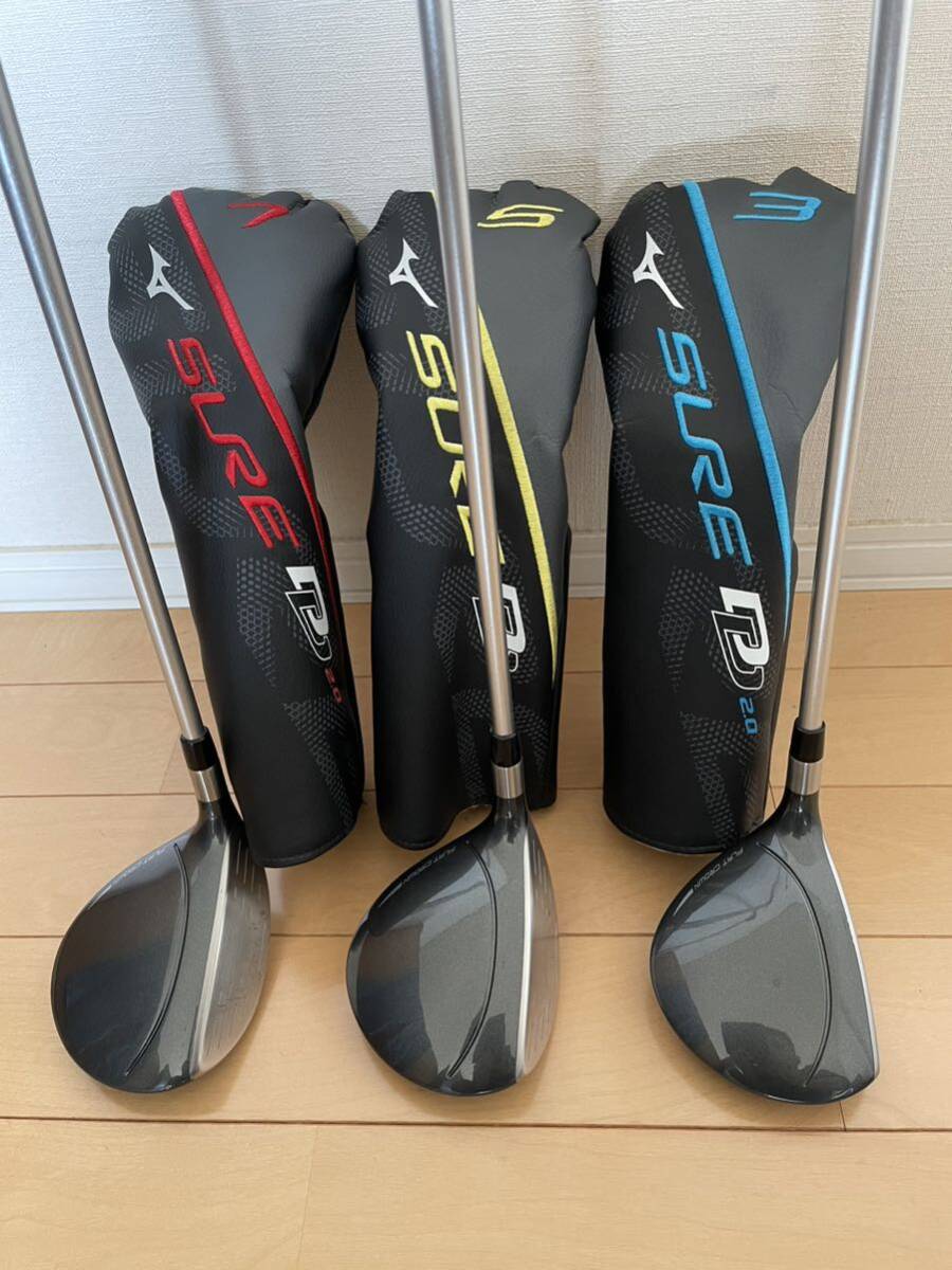 3本セット MIZUNO ミズノ SURE DD2.0 フェアウェイ 3W/15° 5W/19° 7W/23° _画像1