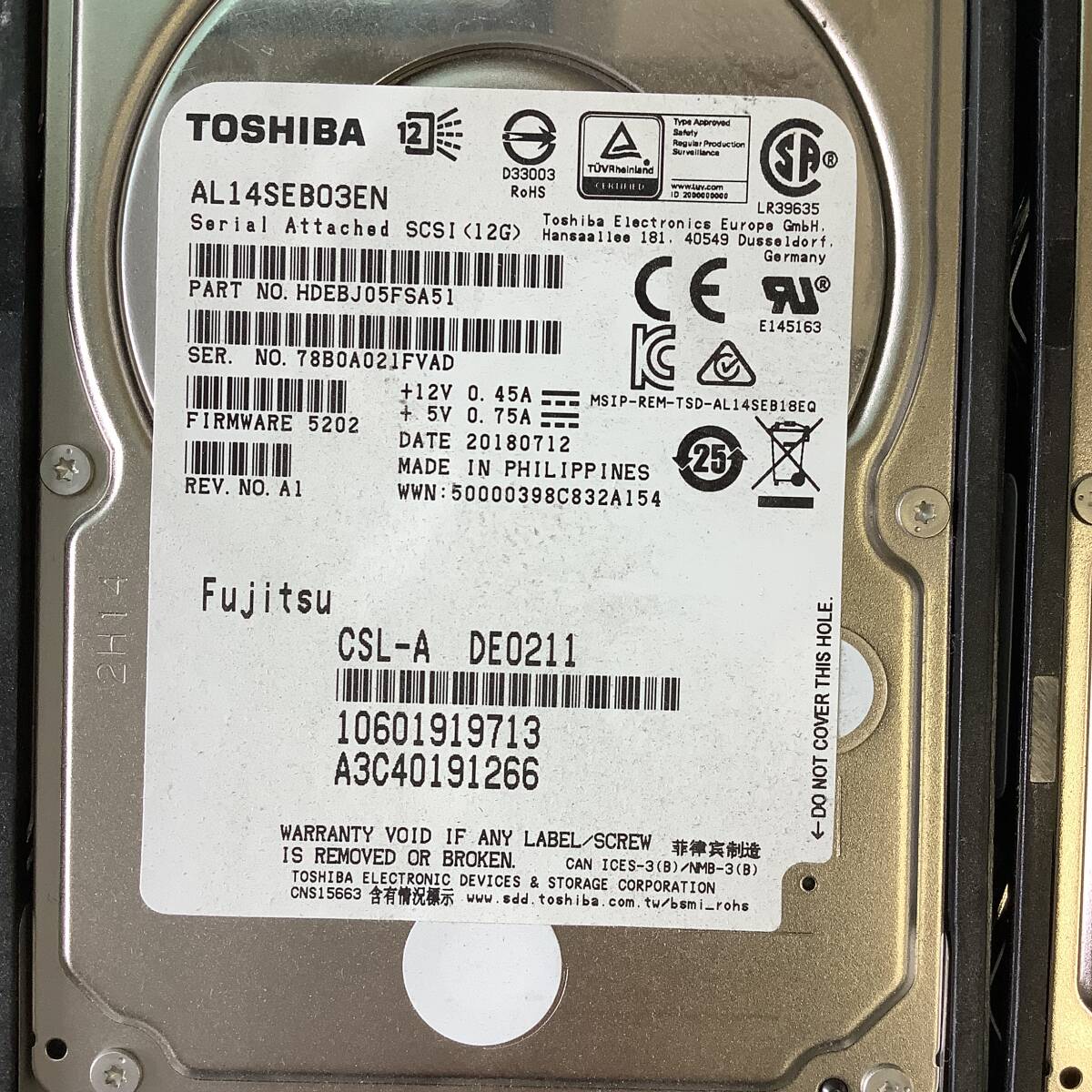 S6042666 TOSHIBA 300GB SAS 10K 2.5インチ HDD 10点【中古動作品】_画像4