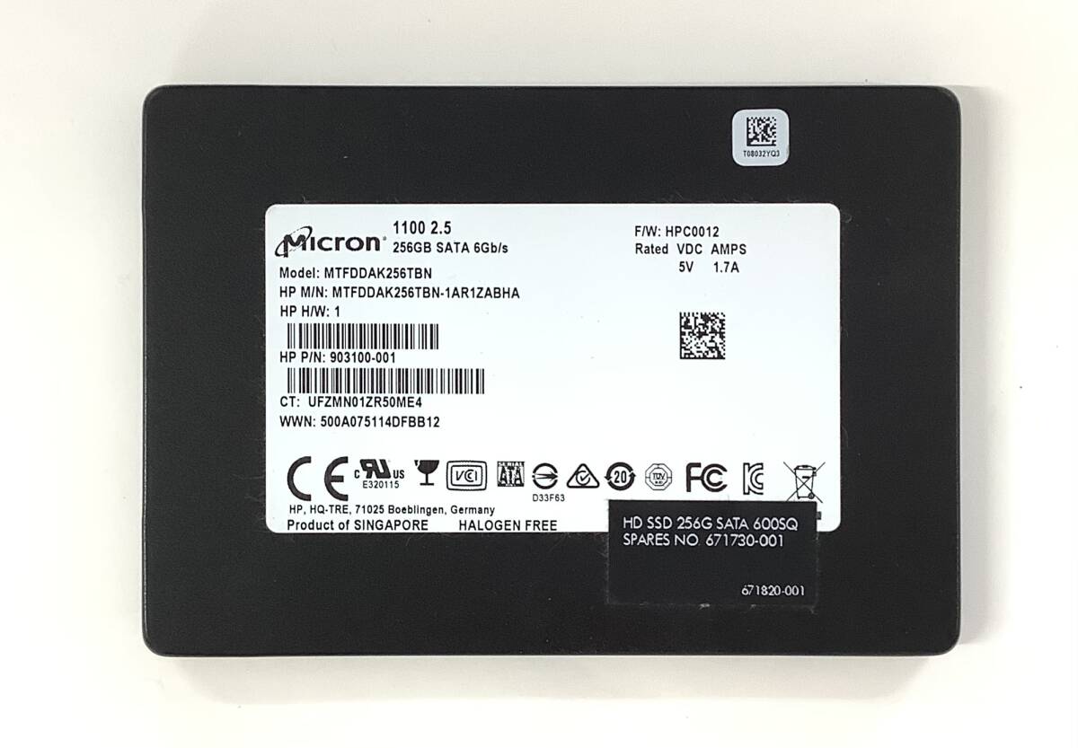 S6043031 Micron SATA 256GB 2.5 -inch SSD 1 point [ used operation goods ]