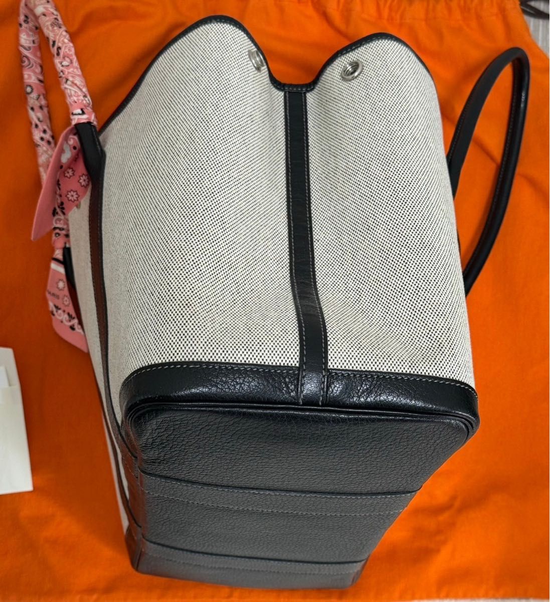 希少 限定品 完売品 美品 HERMES エルメス ガーデンパーティー 36 PM オプティカル H □L刻印 トワル アッシュ