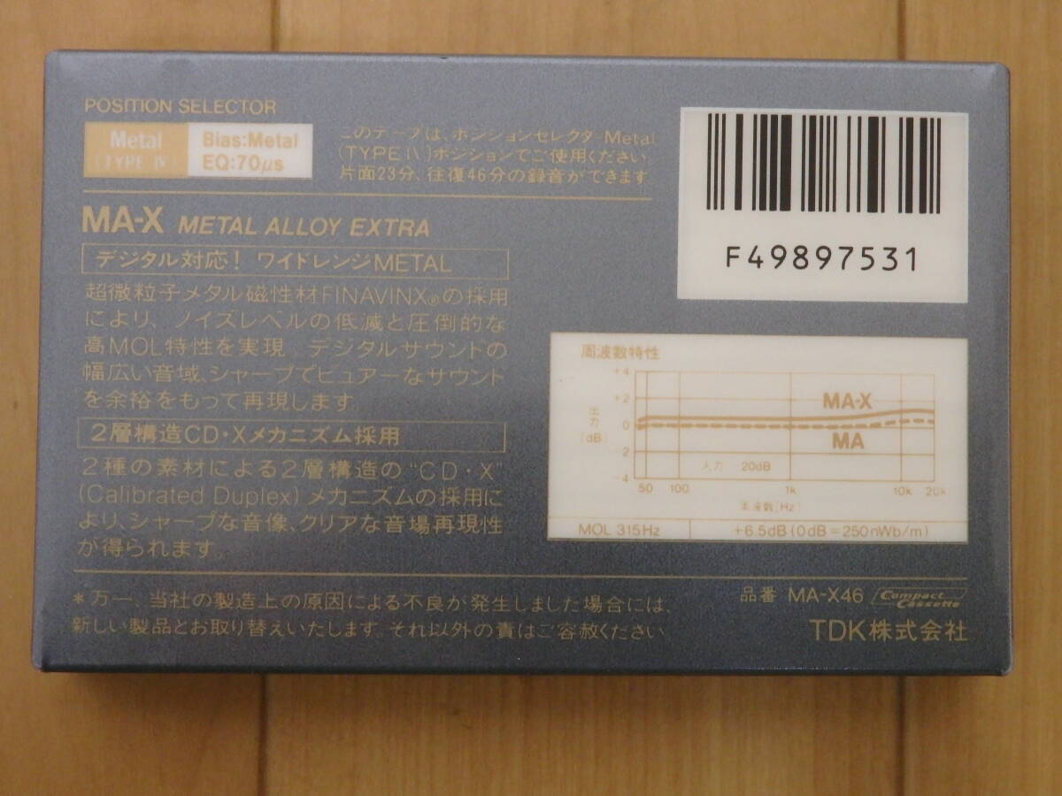 F5-6.4) TDK　カセットテープ　MA-X　46　1本　METAL POSITION TYPE Ⅳ　送料140円～