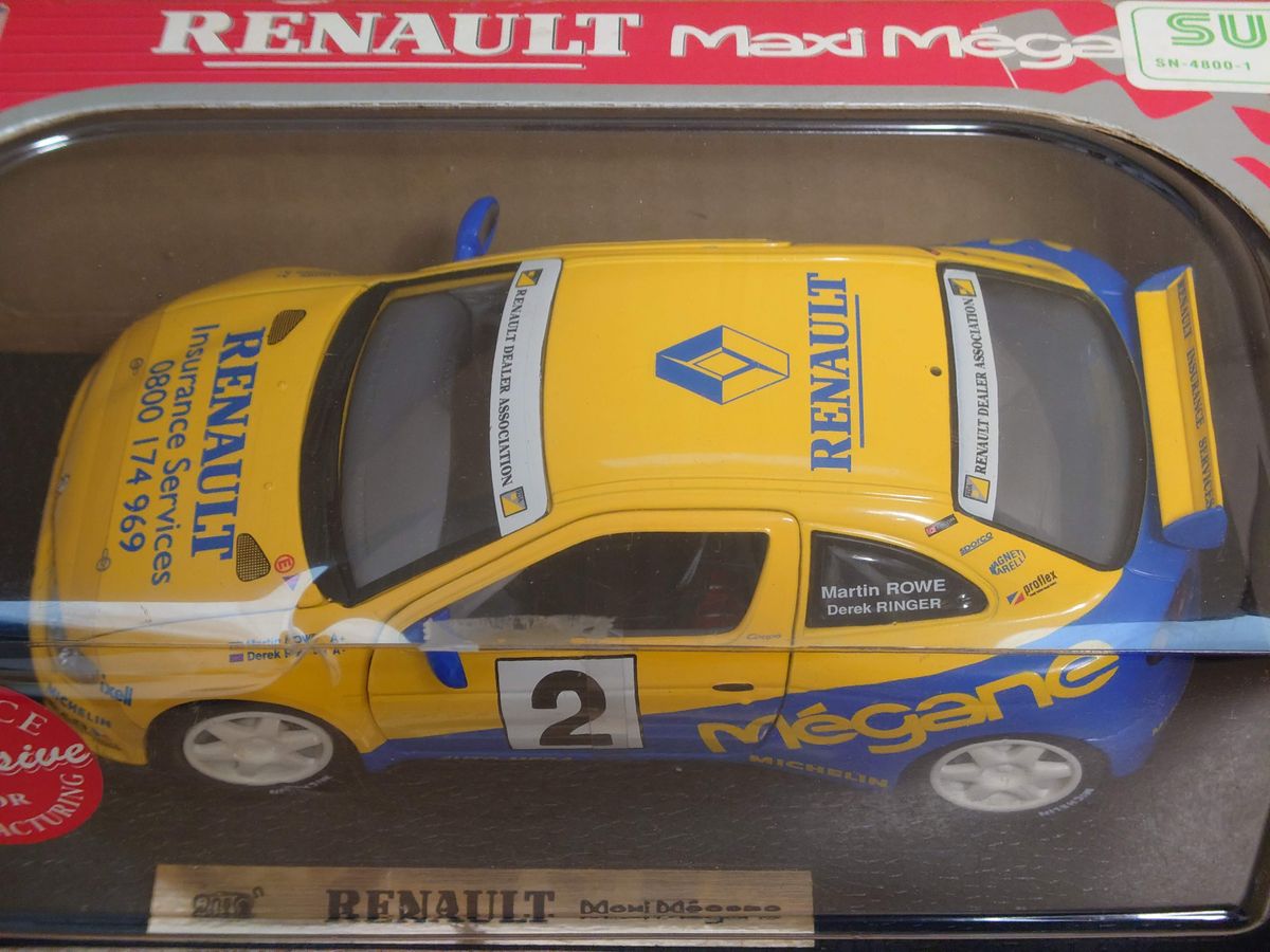 1/18 ルノーメガーヌ RENAULT Maxi Megane #2 イエロー×ブルー ANSON製ミニカー