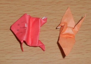 折り紙 小動物の姿 手作り 中古 2点_画像1